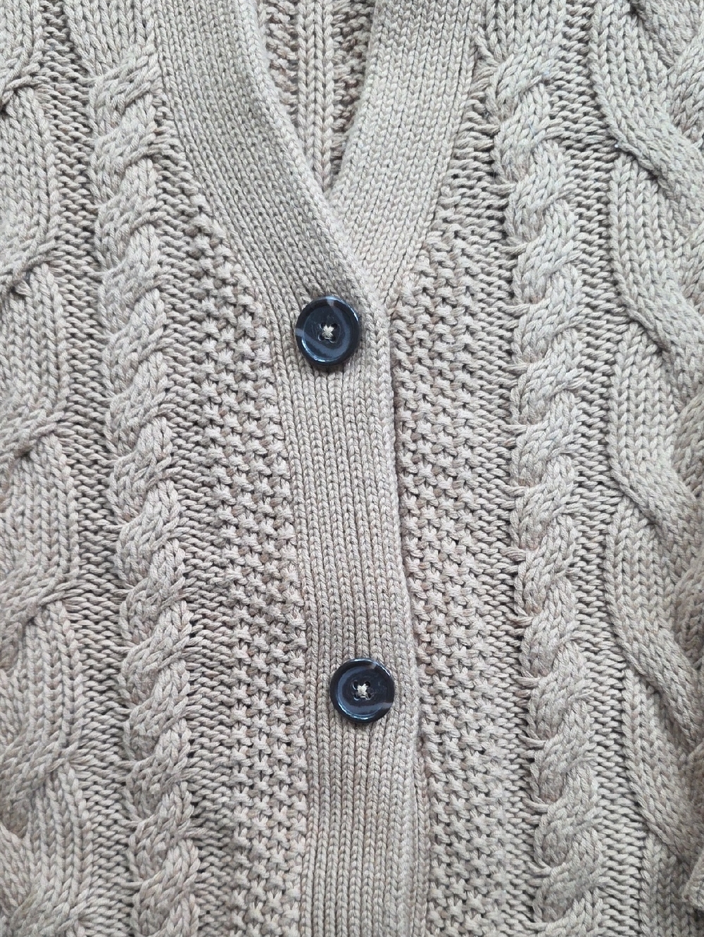 Quince 100% Organic Cotton Oversize Button Down Cardigan Tan Brown L - Picture 3 of 9